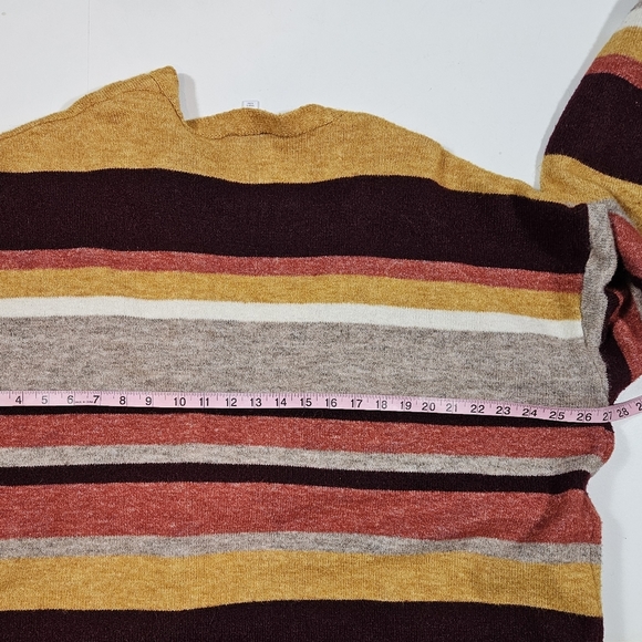 Multicolor Striped Cardigan Sweater Size 20 XXL Open Front Longline Fall Duster - Picture 13 of 13